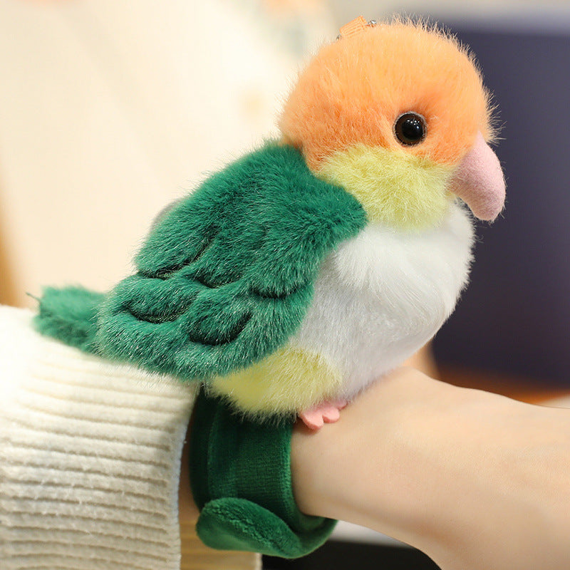 Plush Parrot Slap Bracelet Toy – Cute Bird Wrist Buddy with Soft Fluffy Wings