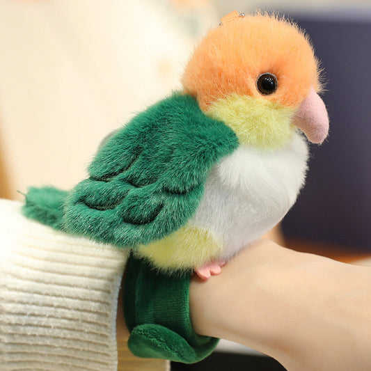 Plush Parrot Slap Bracelet Toy – Cute Bird Wrist Buddy with Soft Fluffy Wings