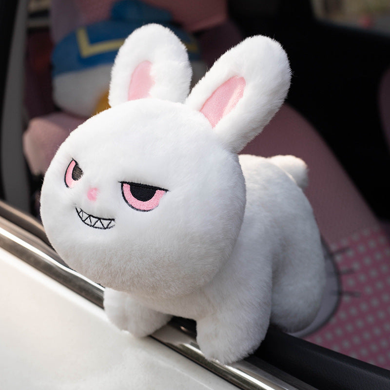 Grumpy Squad Plush Toys – Cool Attitude Bunny, Cat & Bulldog Stuffed Dolls for Car Decor & Gifts