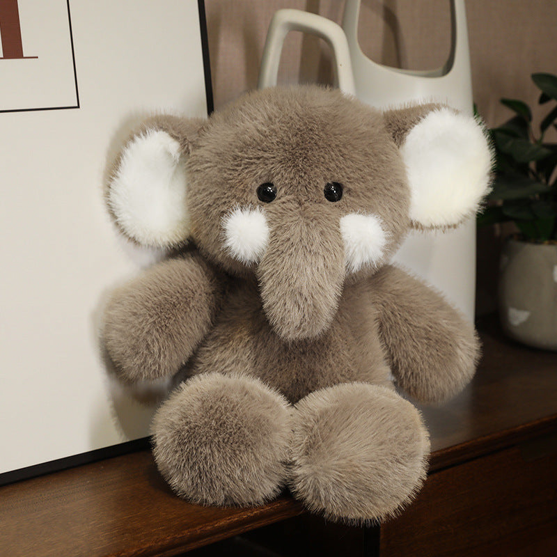 Fluffy Animal Plush Toys – Soft Stuffed Elephant, Lamb & Polar Bear Dolls for Kids and Decor