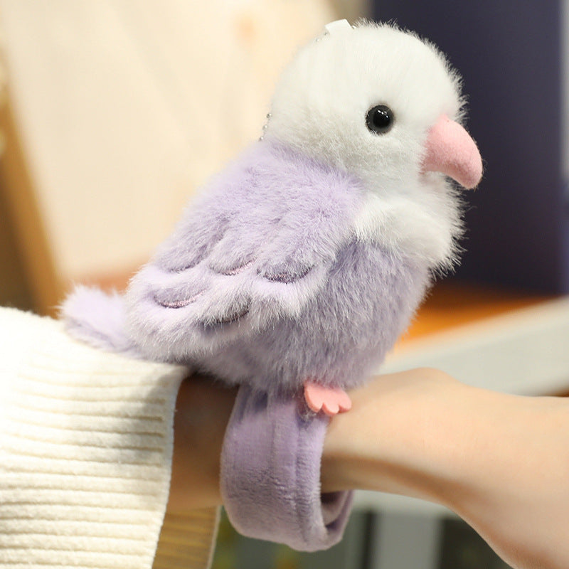 Plush Parrot Slap Bracelet Toy – Cute Bird Wrist Buddy with Soft Fluffy Wings